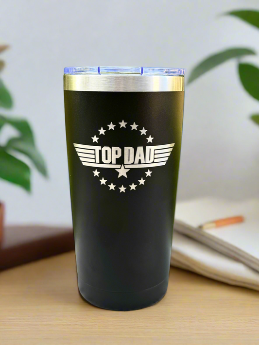 Top Dad Tumbler, Laser Engraved Top Dad Tumbler