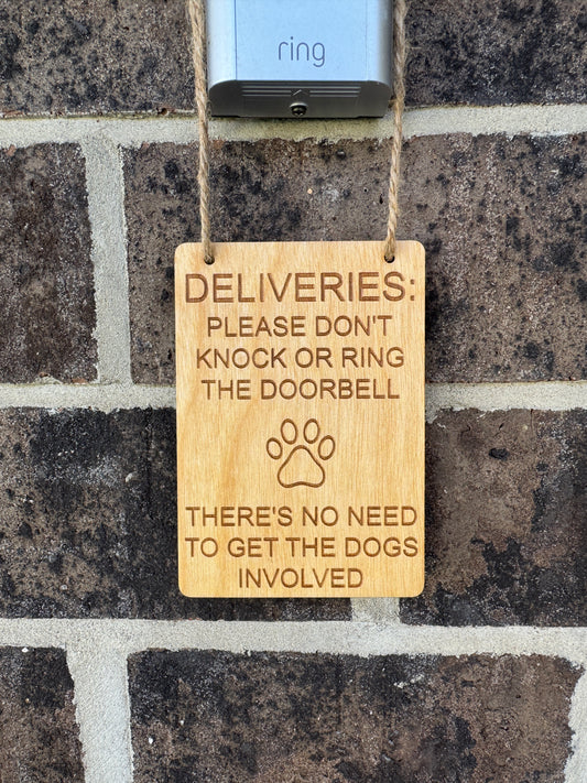Dog Doorbell Sign, Delivery Doorbell Sign, No Need To Knock Or Ring Doorbell