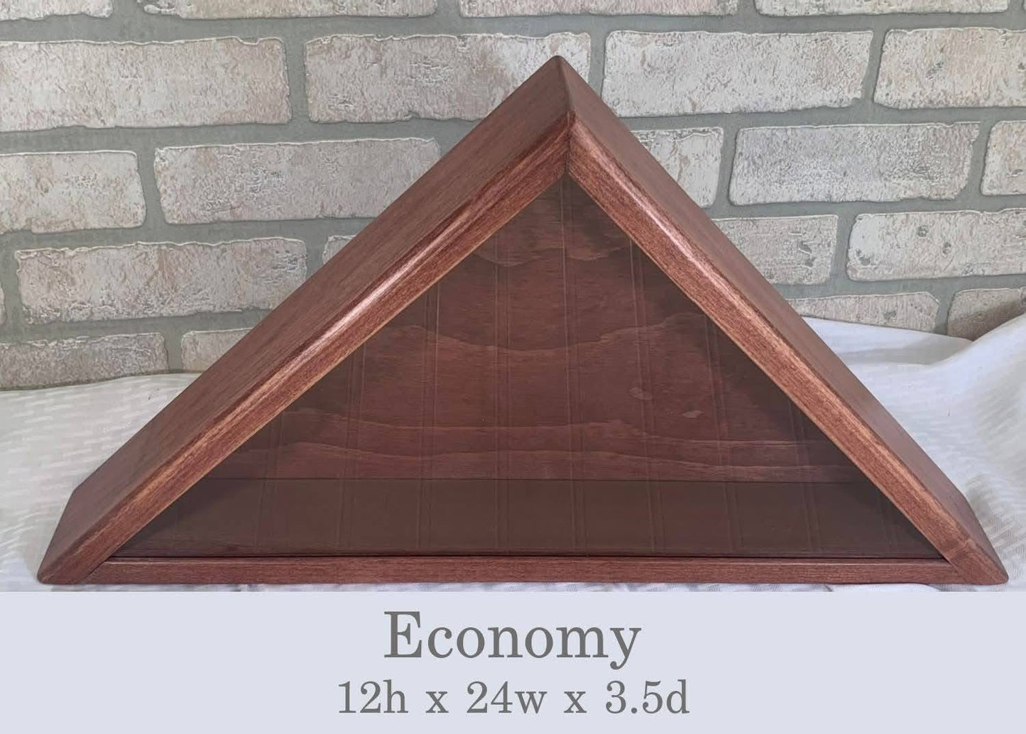USA Folded Flag Memorial Case – Handmade Solid Wood Display Case