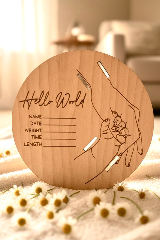 Newborn Birth Announcement Plaque, Hospital Bracelet Keepsake