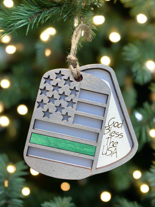 Service Member or Military Dog Tag Christmas Ornament