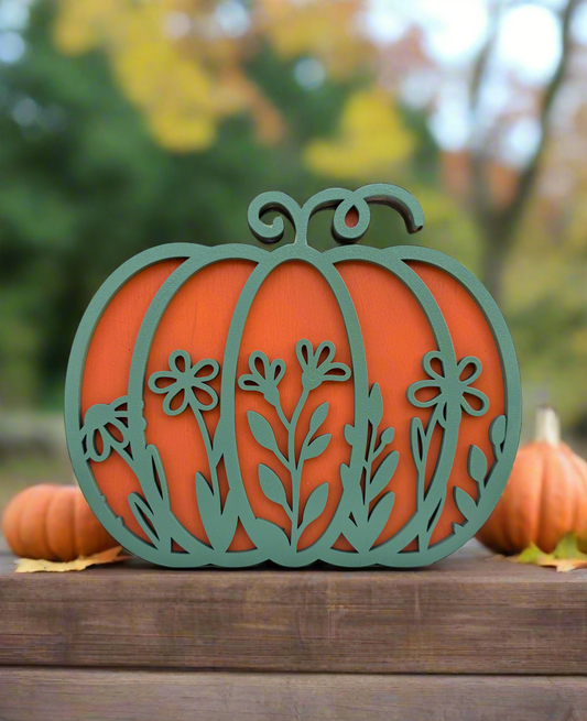 Pumpkin Shelf Decor - Wood