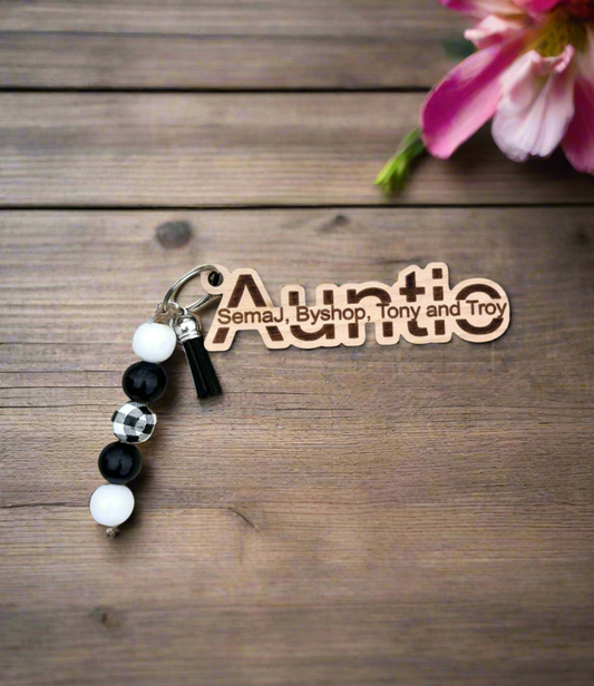 Auntie Personalized Keychain with Kids Names, Mother's Day Gift to Aunt