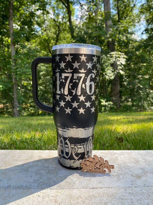 1776 We The People 40oz Black Tumbler