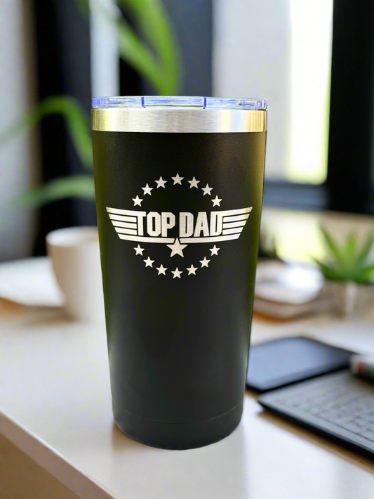Top Dad Tumbler, Laser Engraved Top Dad Tumbler