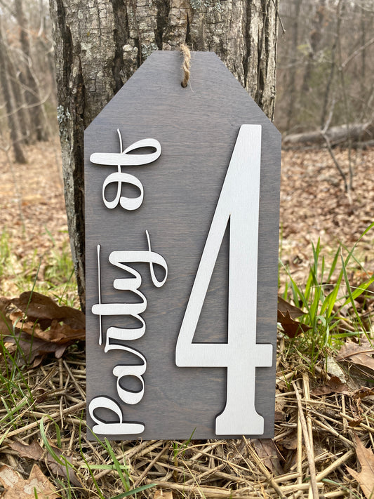 Chic Gray and White Wood Party of Sign