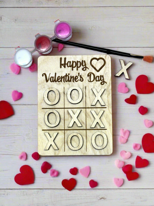 DIY Valentine’s Tic Tac Toe Paint Kit - 3 Unique Designs