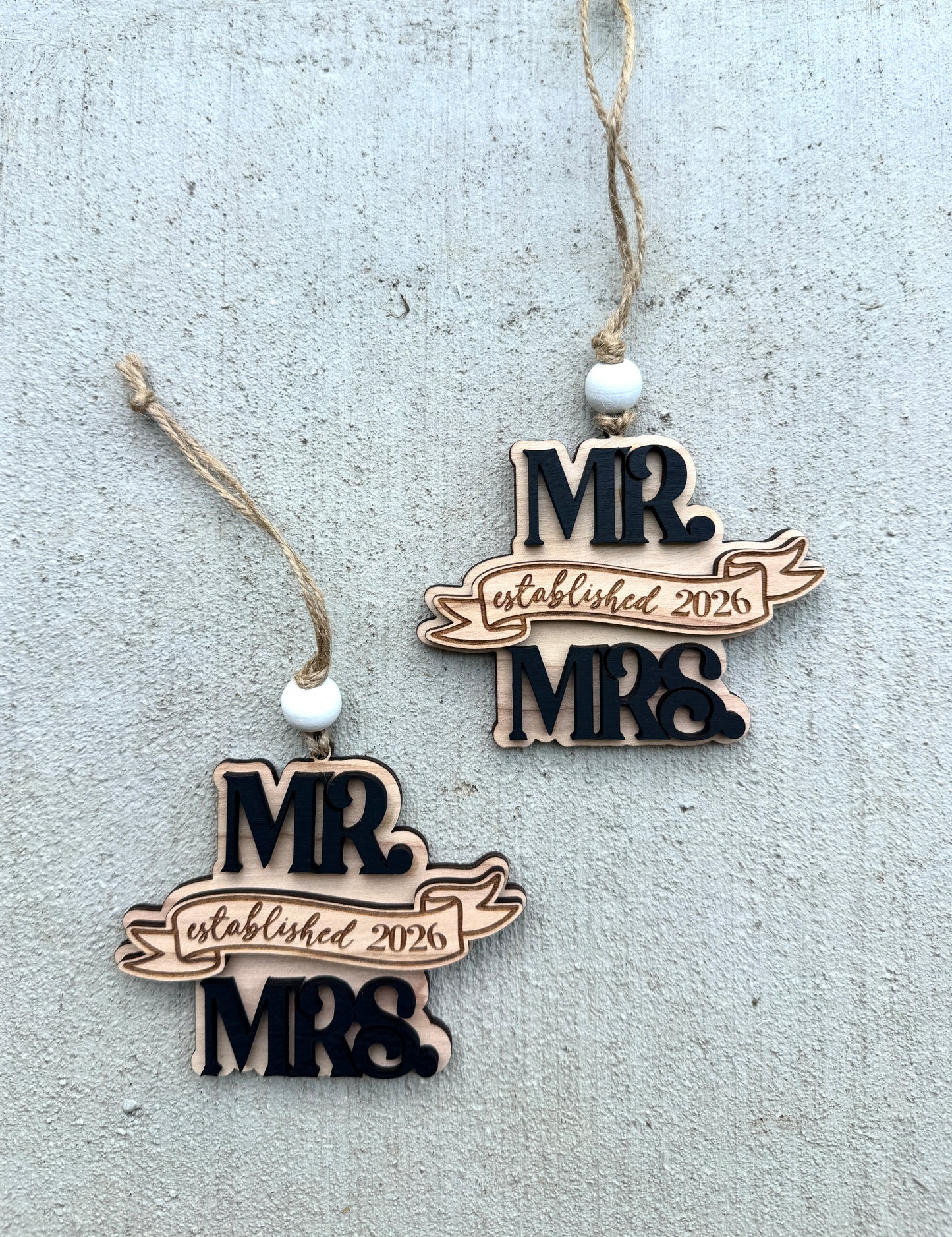 Wedding Ornament - MR & MRS Established