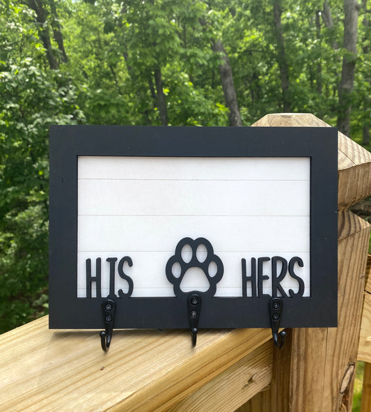 His Hers Keys and Dog Leash Holder