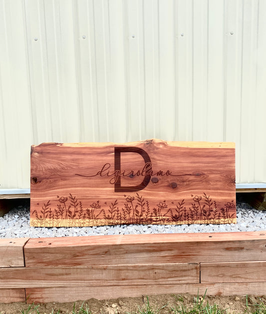 Cedar Wedding Guest Book Signing Board