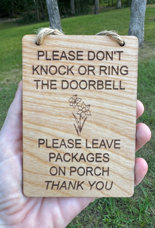 Doorbell Sign, Delivery Doorbell Sign, No Need To Knock Or Ring Doorbell