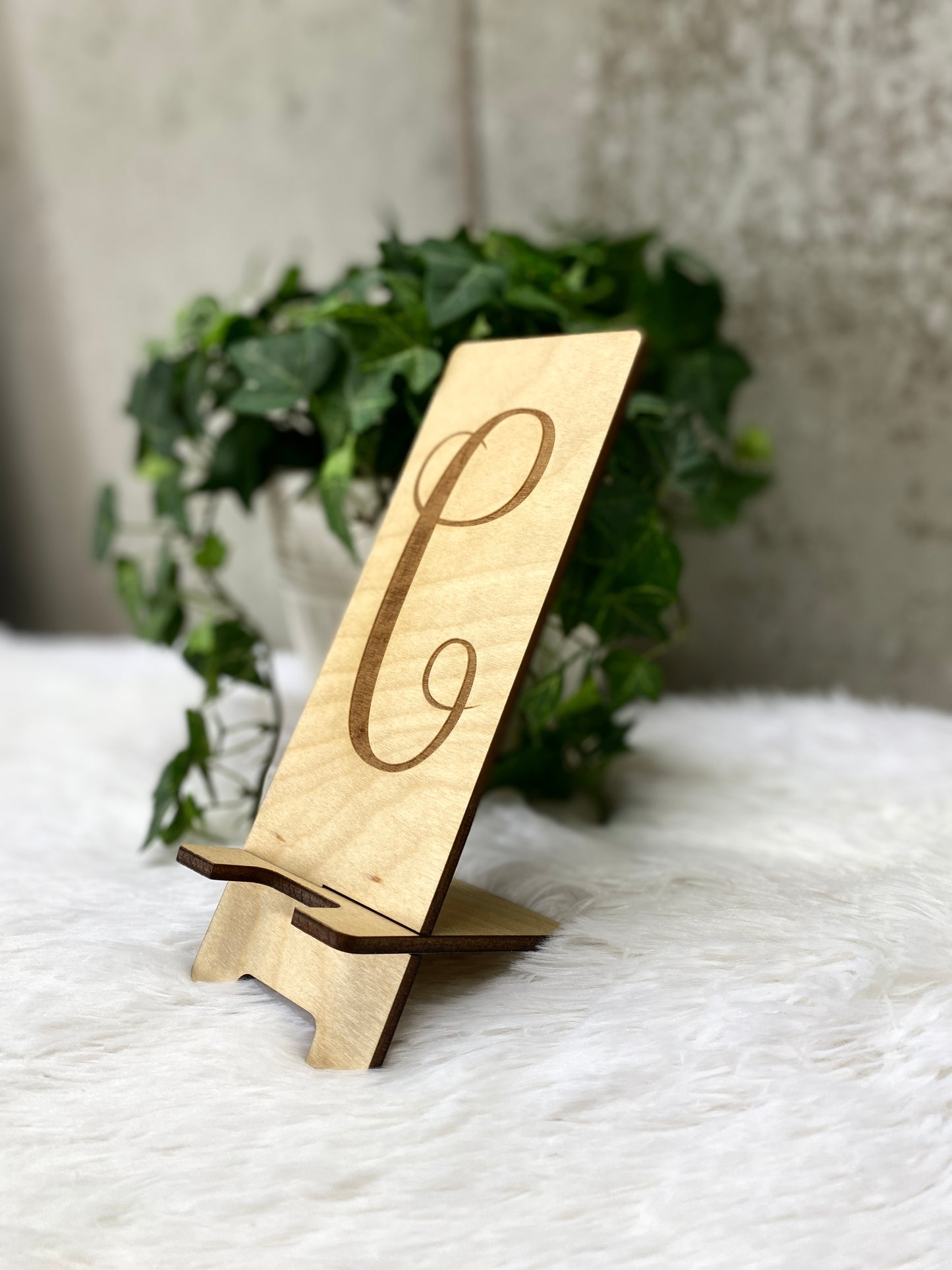 Wood Engraved Cell Phone Stand, Personalized Phone Stand, Office Gifts, Stocking Stuffer, Monogram Cell Phone Stand