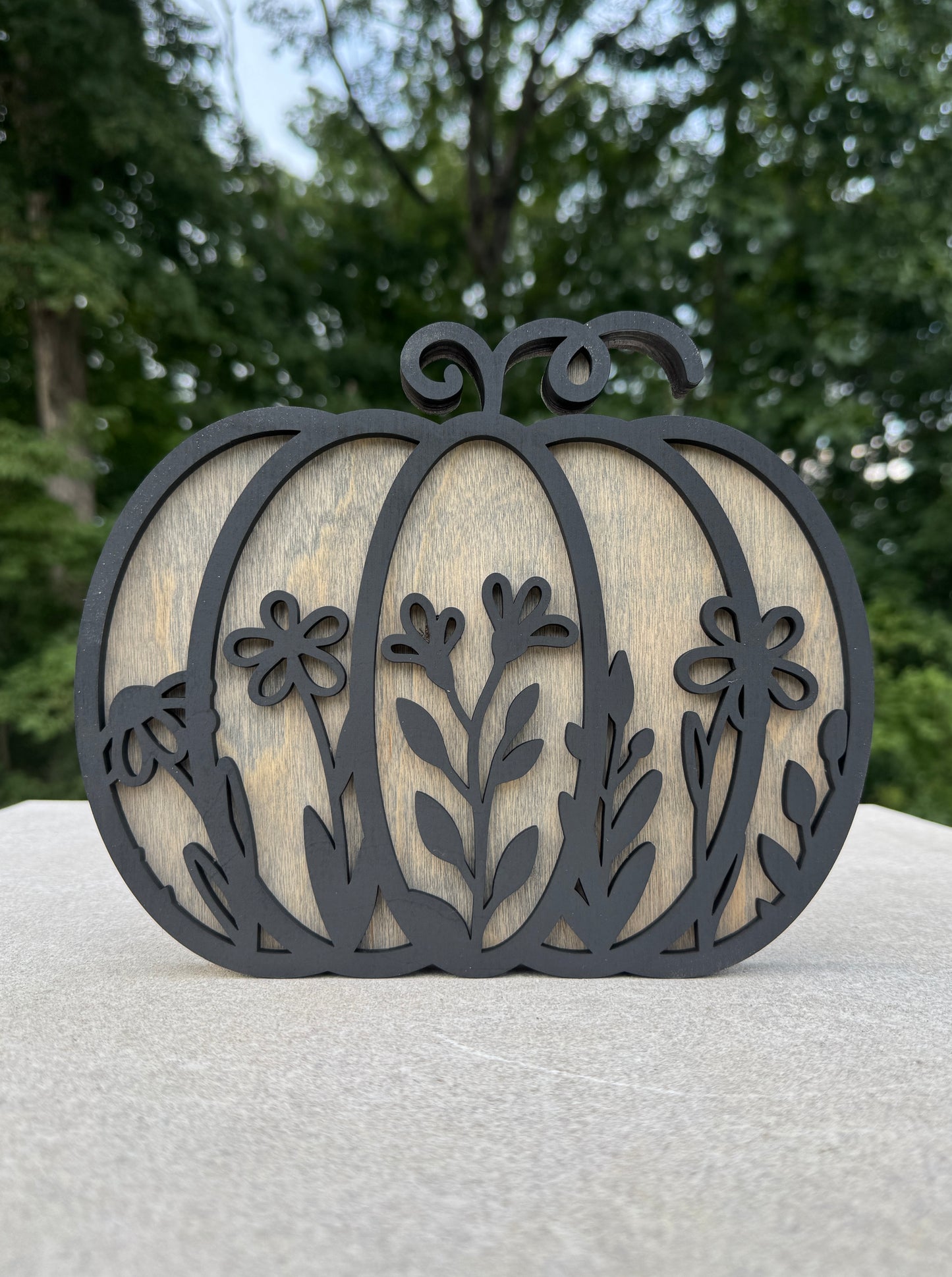 Pumpkin Shelf Decor - Wood