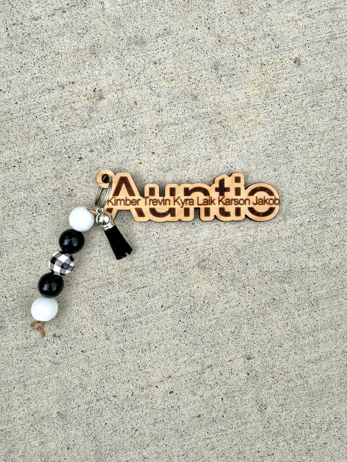 Auntie Personalized Keychain with Kids Names, Mother's Day Gift to Aunt