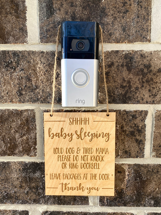 Baby Sleeping Doorbell Sign