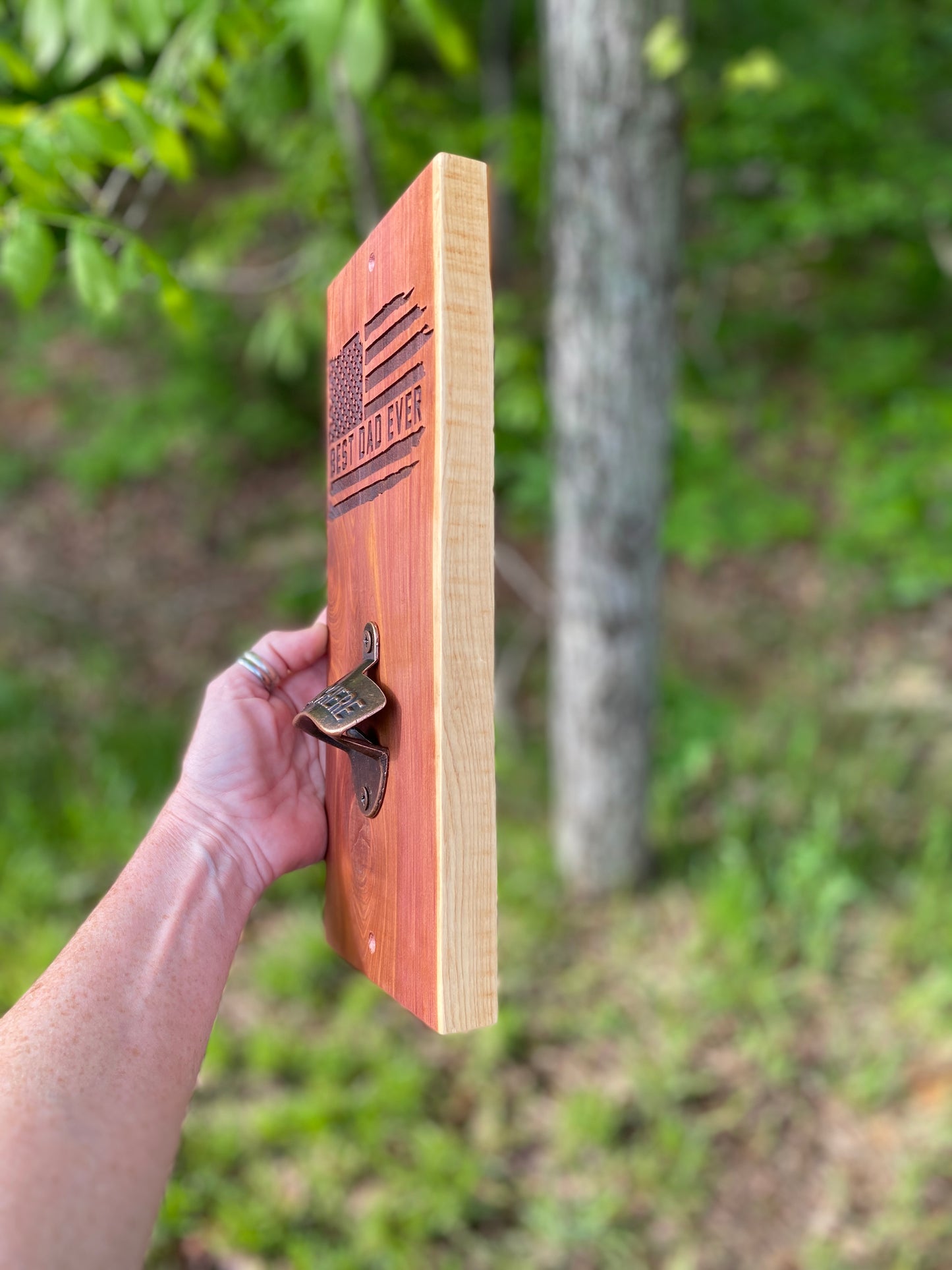 Best Dad Ever Cedar Bottle Opener