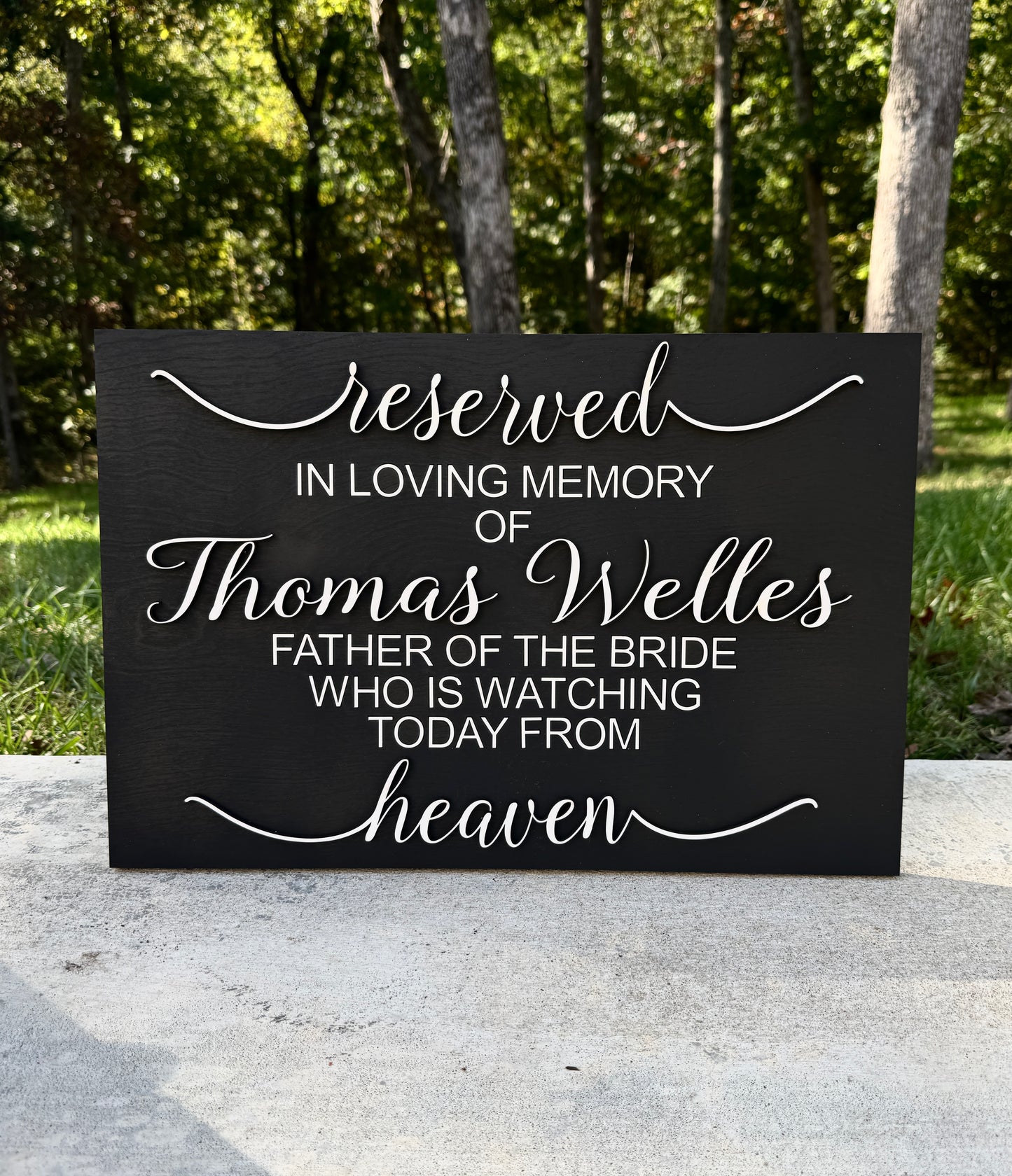 Reserved Wedding Sign for Loved One in Heaven