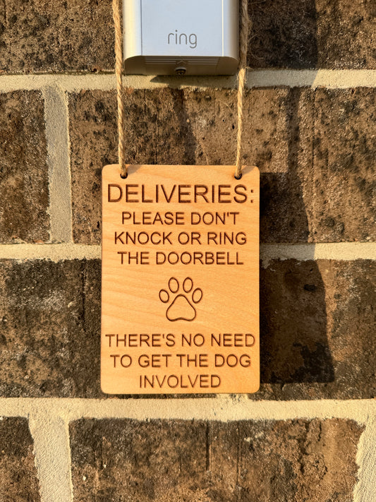 Dog Doorbell Sign, Delivery Doorbell Sign, No Need To Knock Or Ring Doorbell