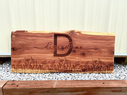 Cedar Wedding Guest Book Signing Board