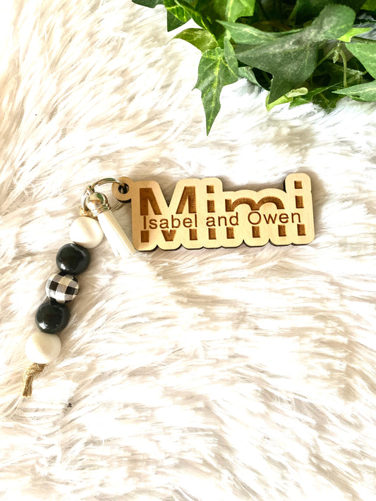 Mimi Personalized Keychain with Kids Names