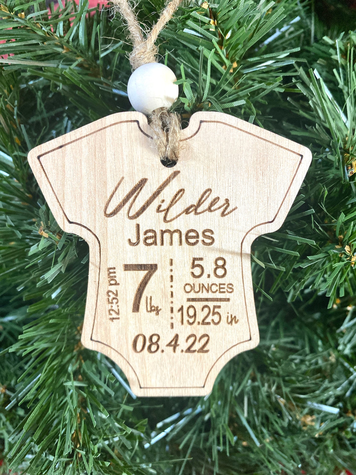 Baby's Birth Stat Christmas Ornament