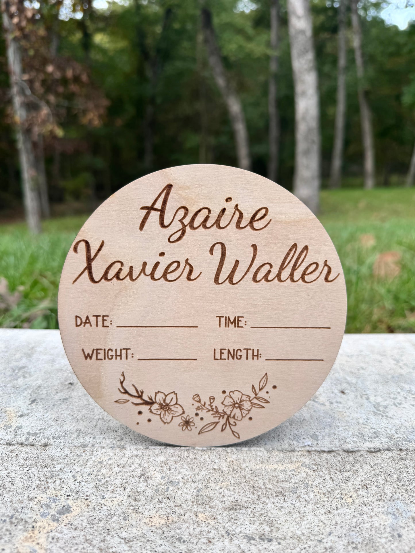 Personalized Wood Engraved Baby Announcement, New Arrival Baby Announcement, Baby Milestone, Hello World Baby Stats