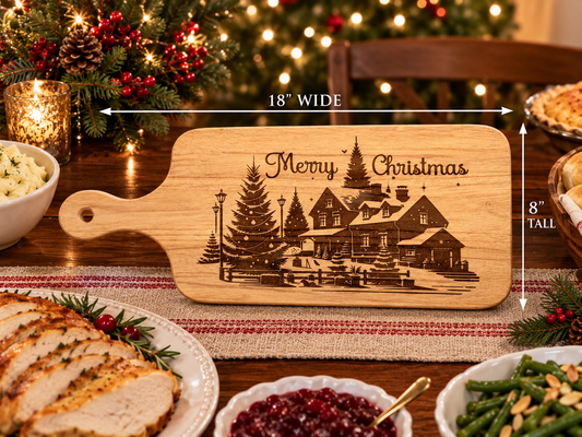 Merry Christmas Engraved Wooden Cutting Board