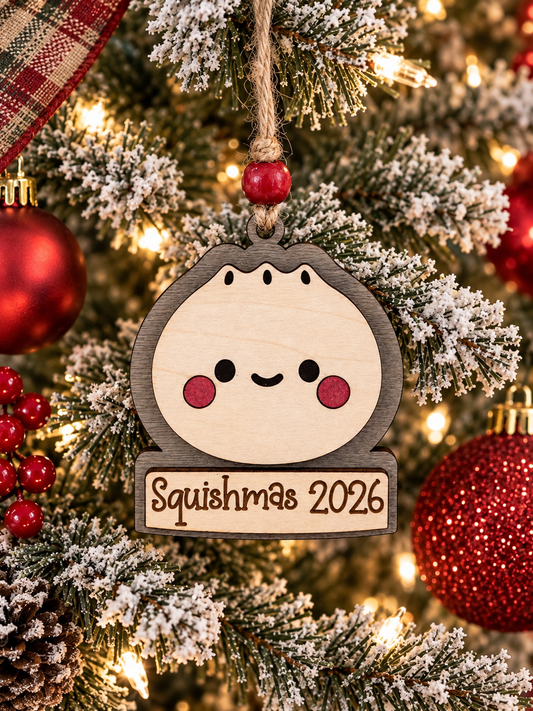 Squishmas 2026 Layered Wooden Christmas Ornament