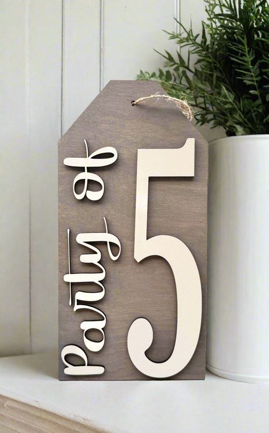 Chic Gray and White Wood Party of Sign