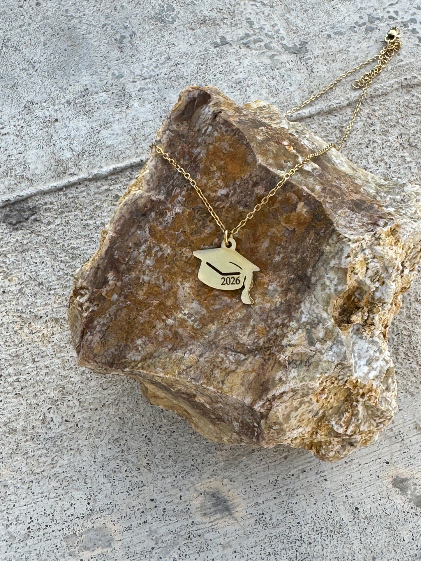 Engraved Graduation Cap Necklace – Stainless Steel Keepsake