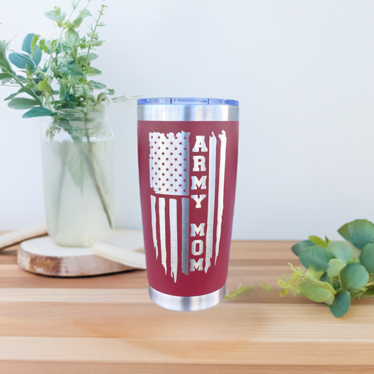 Army Mom Flag Tumbler
