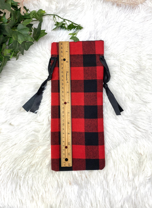 Blank Plaid Wine Bag