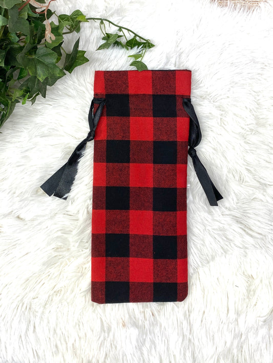 Blank Plaid Wine Bag