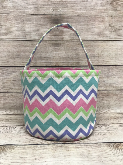 Blank Chevron Print Canvas Easter Baskets
