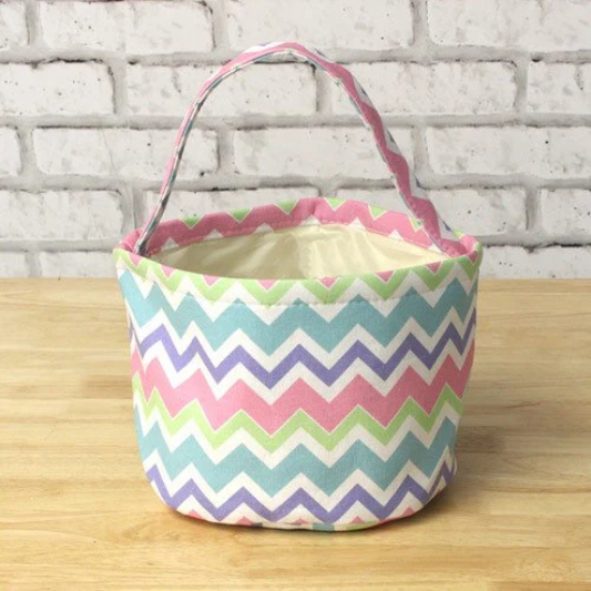 Blank Chevron Print Canvas Easter Baskets
