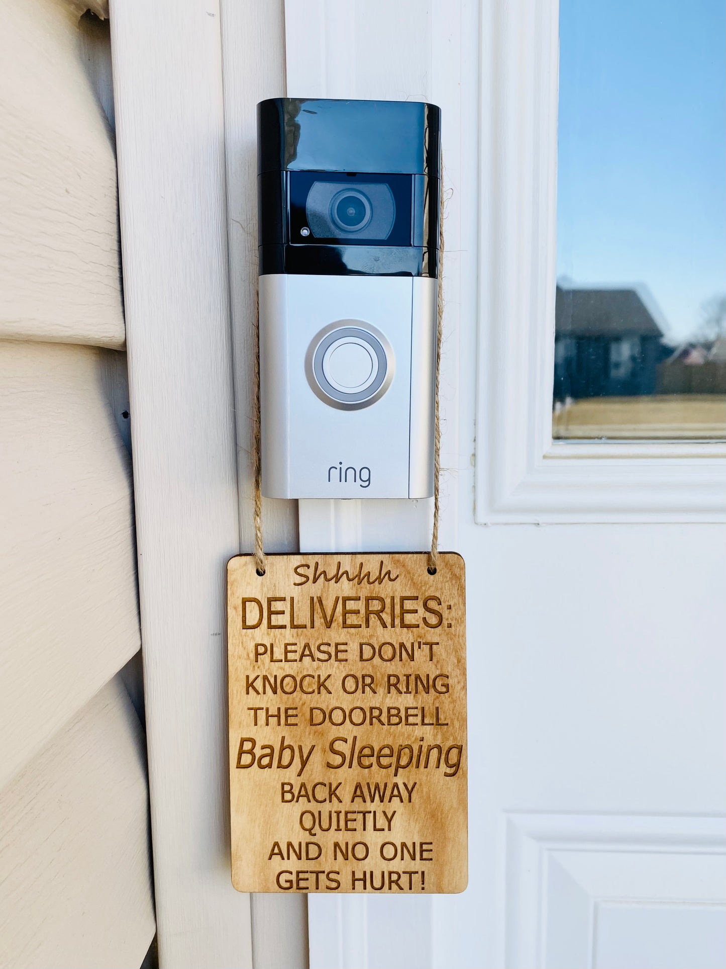 Doorbell Sign, Delivery Doorbell Sign, No Need To Knock Or Ring Doorbell, Baby Doorbell Sign, Baby Sleeping Doorbell Sign