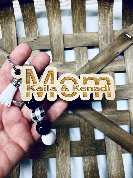 Mom Personalized Keychain with Kids Names