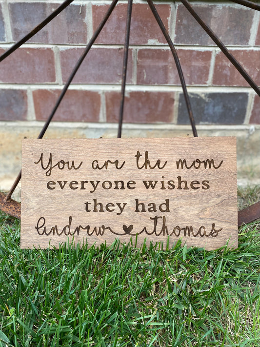 Personalized Mother's Day Sign, Mother's Day Wood Engraved Sign, Mother's Day Gift From Kids, Home Wall Decor
