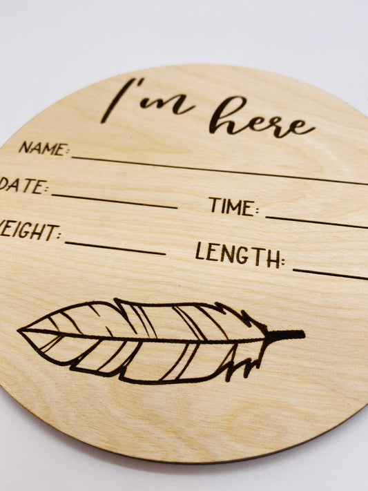 Wood Engraved Baby Announcement Stats, 6” Wood Baby Announcement, New Arrival Baby Announcement, Baby Milestone