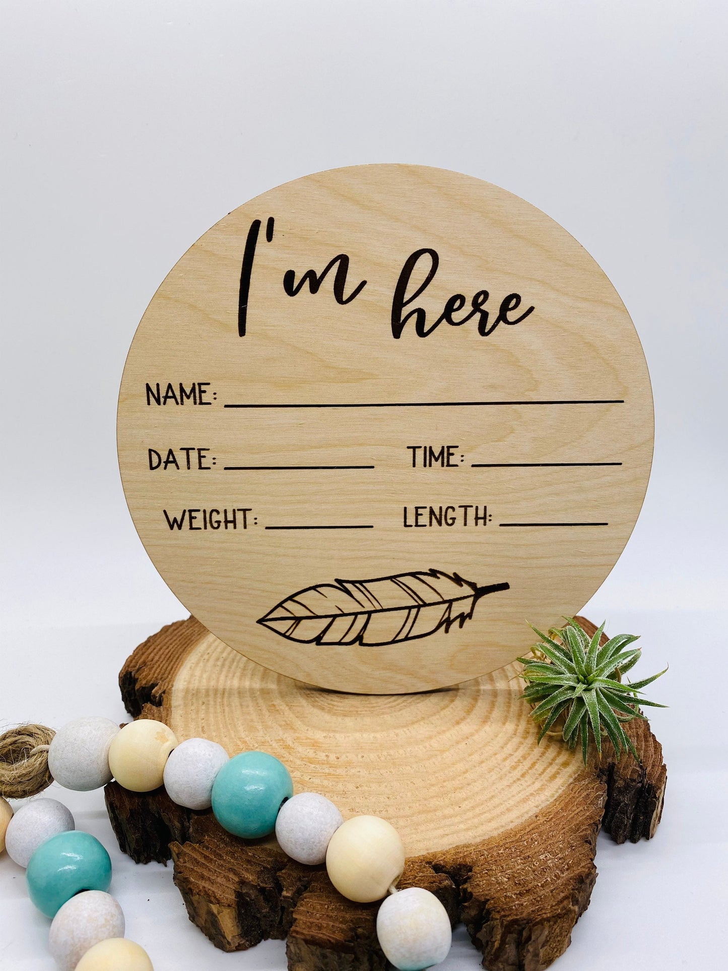 Wood Engraved Baby Announcement Stats, 6” Wood Baby Announcement, New Arrival Baby Announcement, Baby Milestone