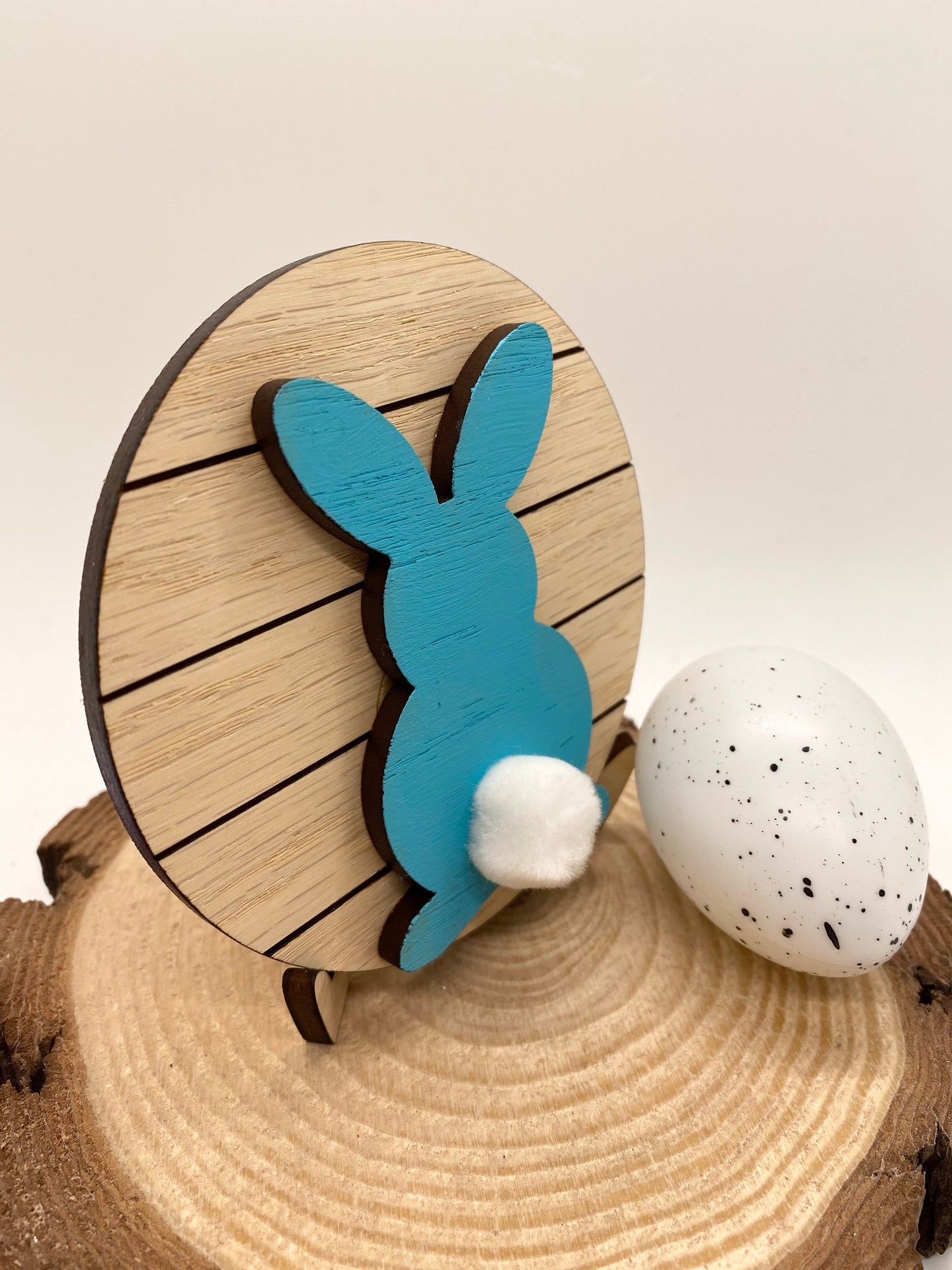 Easter Bunny Farmhouse Tiered Tray Sign, Shiplap Inspired Easter Sign, Tiered Tray Decor, 4” Round Tiered Tray Sign