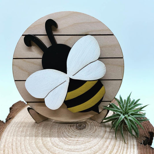 Bee Tiered Tray Sign, Spring Tiered Tray Decor