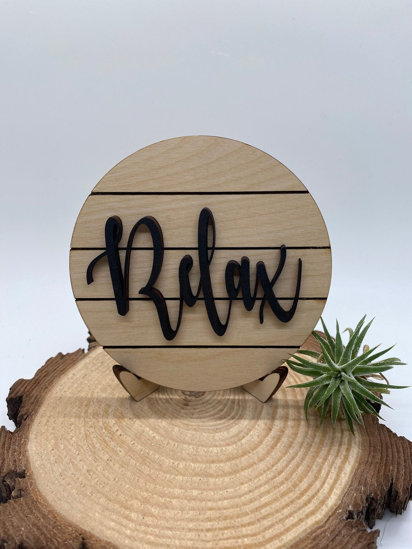 Relax Round Farmhouse Tiered Tray Sign, Relax Bathroom Shelf Sign