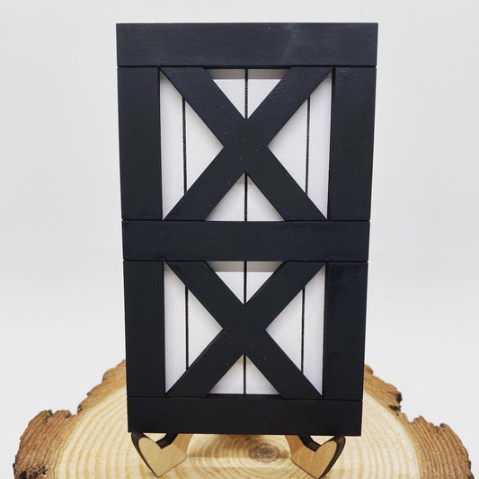 Farmhouse Barn Door Tiered Tray Sign