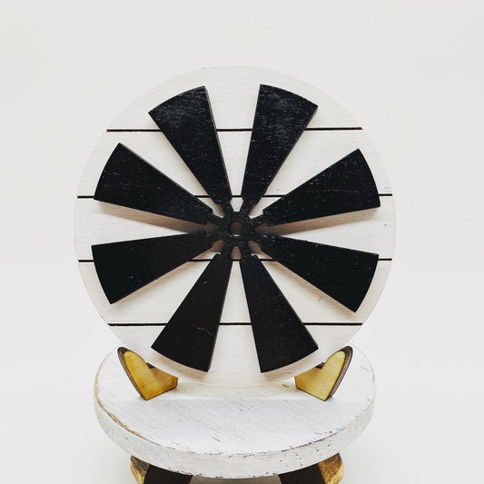 Windmill Tiered Tray Sign, Shiplap Tiered Tray Sign, Tiered Tray Decor, Black and White Tiered Tray Sign, Laser Cut Wood Tiered Tray Sign