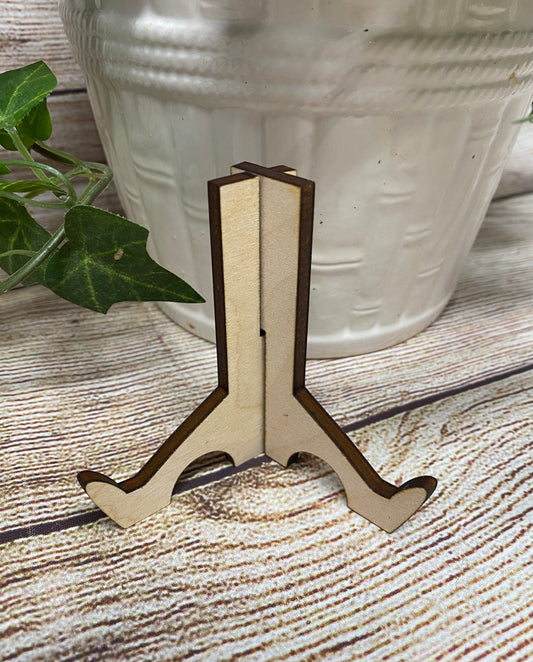 Tiered Tray Easel, Tiered Tray Sign Easel, Easels for 4" Sign, Laser Cut Easel, Small Wood Easel