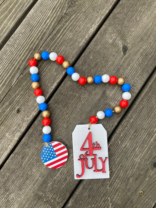 July 4th Holiday Tiered Tray Garland, July 4th Tray Garland, Red White Blue Tiered Tray Garland, America Tiered Tray Garland