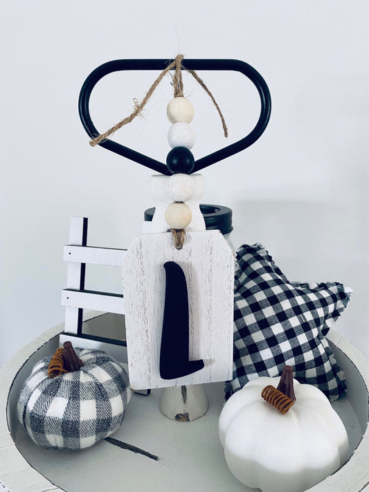 Personalized Tiered Tray Garland Tag, Initial Canister Garland Tag