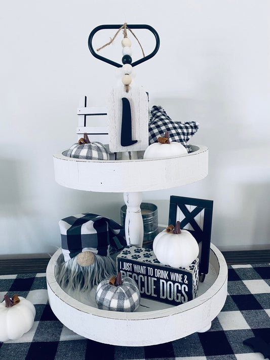 Personalized Tiered Tray Garland Tag, Initial Canister Garland Tag