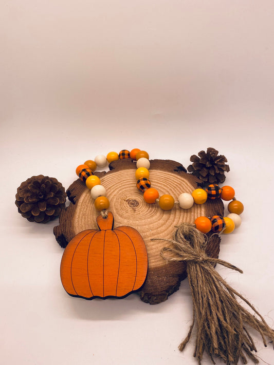 Pumpkin Tiered Tray Garland, Fall Bead Tiered Tray Garland, Autumn Tiered Tray Garland, Fall Tiered Tray Decor, Thanksgiving Tiered Tray